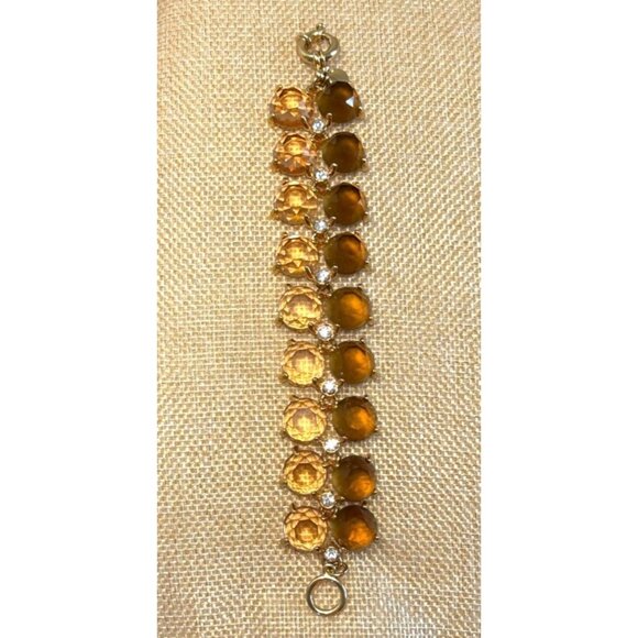 J.Crew Women's Multicolor Round Rhinestone Statement Bracelet - Picture 1 of 4